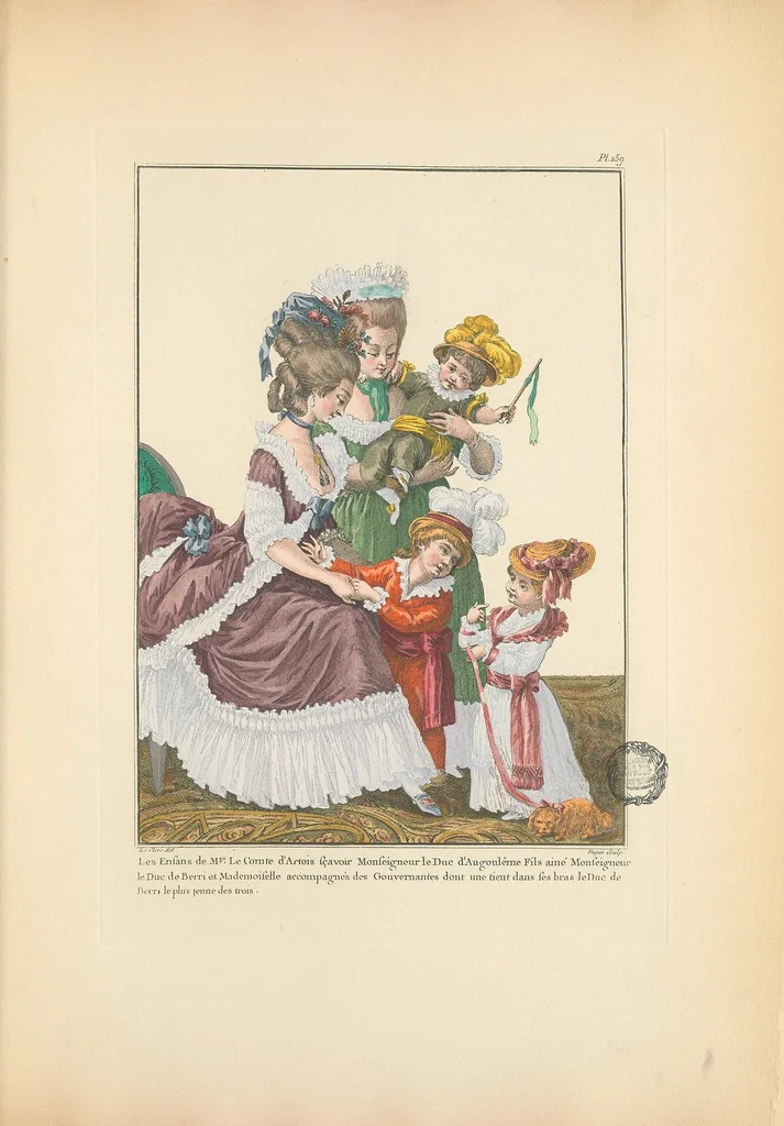 An illustration from Galerie des modes et costumes français, dessinés d'après nature, 1778-1787;, 1912, leaf 201