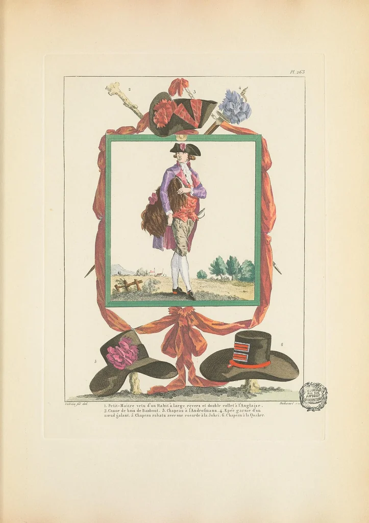 An illustration from Galerie des modes et costumes français, dessinés d'après nature, 1778-1787;, 1912, leaf 197