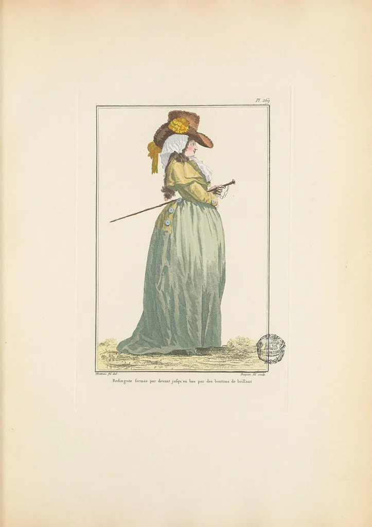 An illustration from Galerie des modes et costumes français, dessinés d'après nature, 1778-1787;, 1912, leaf 221