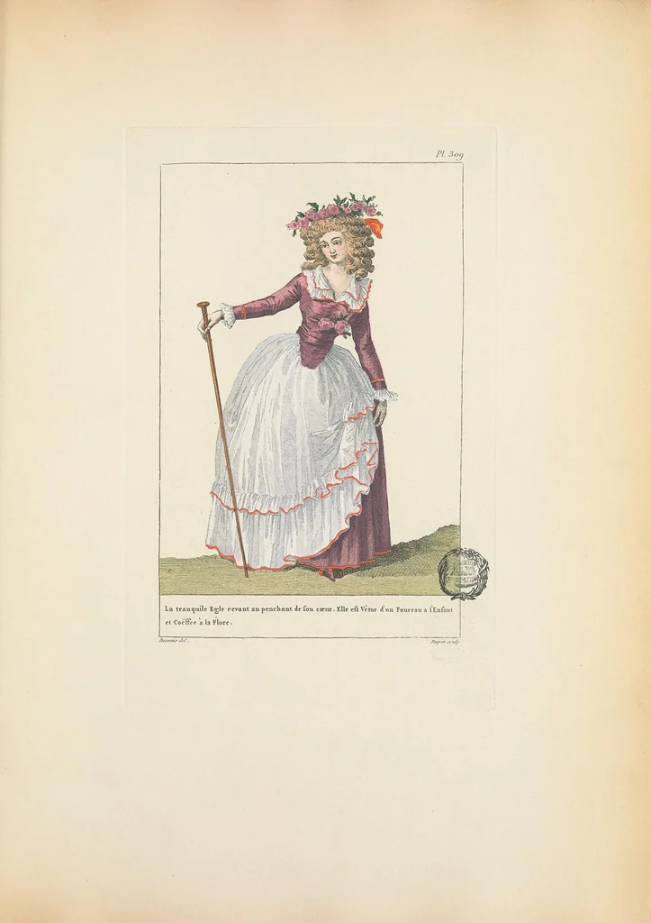 An illustration from Galerie des modes et costumes français, dessinés d'après nature, 1778-1787;, 1912, leaf 161