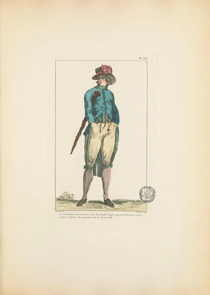 An illustration from Galerie des modes et costumes français, dessinés d'après nature, 1778-1787;, 1912, leaf 49