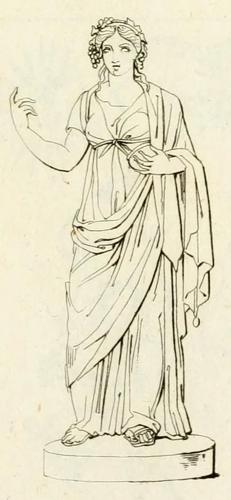 An illustration from Galerie mythologique : recueil de monuments pour servir à l'étude de la mythologie, de l'histoire de l'art, de l'antiquité figurée, et du langage allégorique des anciens : avec 190 planches gravées au trait, contenant près de 800 monuments antiques, tels que statues, bas-reliefs, pierres gravées, médailles, freques et peintures de vases, dont plus de 50 sont inédits, 1811, leaf 345