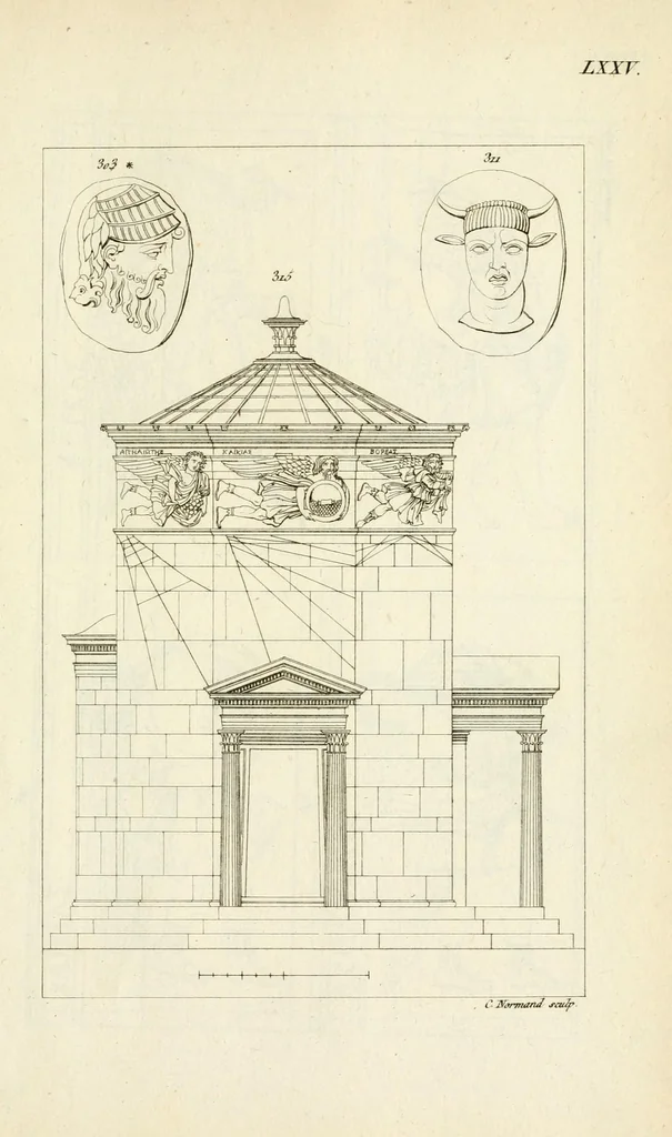 An illustration from Galerie mythologique : recueil de monuments pour servir à l'étude de la mythologie, de l'histoire de l'art, de l'antiquité figurée, et du langage allégorique des anciens : avec 190 planches gravées au trait, contenant près de 800 monuments antiques, tels que statues, bas-reliefs, pierres gravées, médailles, freques et peintures de vases, dont plus de 50 sont inédits, 1811, leaf 377