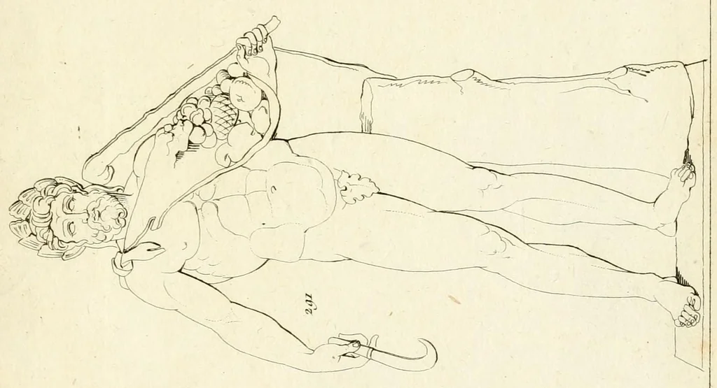 An illustration from Galerie mythologique : recueil de monuments pour servir à l'étude de la mythologie, de l'histoire de l'art, de l'antiquité figurée, et du langage allégorique des anciens : avec 190 planches gravées au trait, contenant près de 800 monuments antiques, tels que statues, bas-reliefs, pierres gravées, médailles, freques et peintures de vases, dont plus de 50 sont inédits, 1811, leaf 409