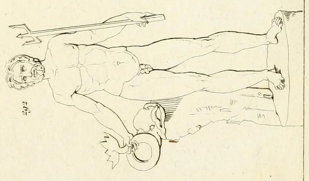 An illustration from Galerie mythologique : recueil de monuments pour servir à l'étude de la mythologie, de l'histoire de l'art, de l'antiquité figurée, et du langage allégorique des anciens : avec 190 planches gravées au trait, contenant près de 800 monuments antiques, tels que statues, bas-reliefs, pierres gravées, médailles, freques et peintures de vases, dont plus de 50 sont inédits, 1811, leaf 409