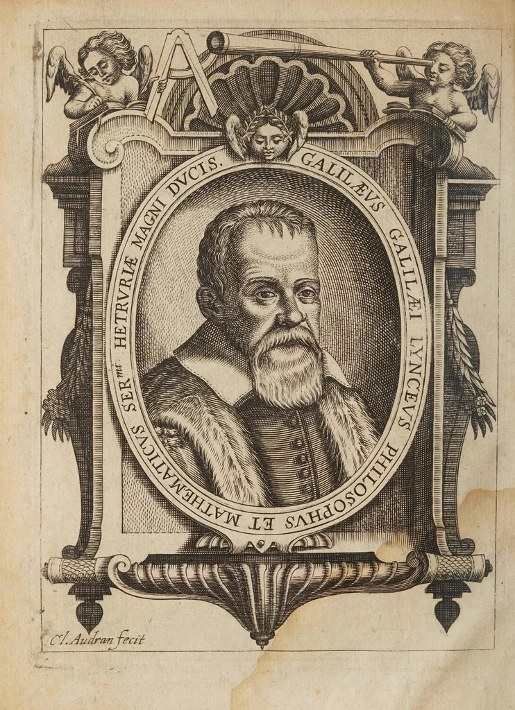 An illustration from Galilaei Galilaei ... Systema cosmicum: in qvo dialogis IV. de duobus maximis mundi systematibus, Ptolemaico & Copernicano, rationibus vtrinque propositis indefinitè disseritur. Accessit locorum S. Scripturae cum terrae mobilitate conciliato., 1641, leaf 10