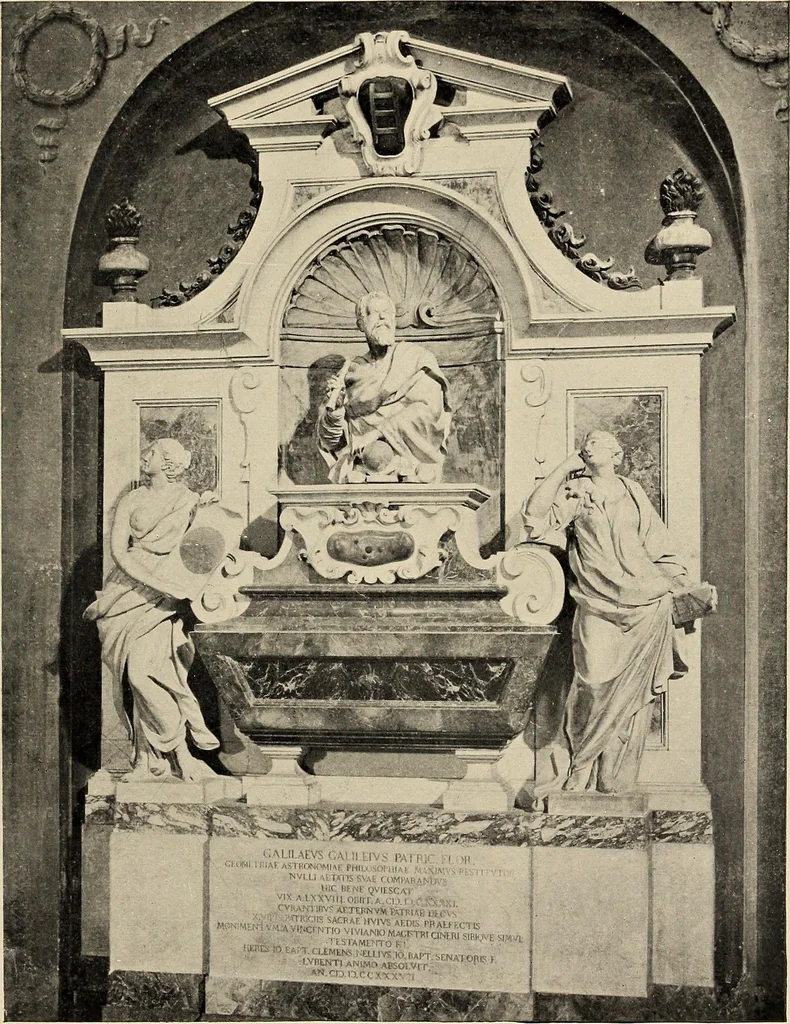An illustration from Galileo, his life and work, 1903, leaf 451