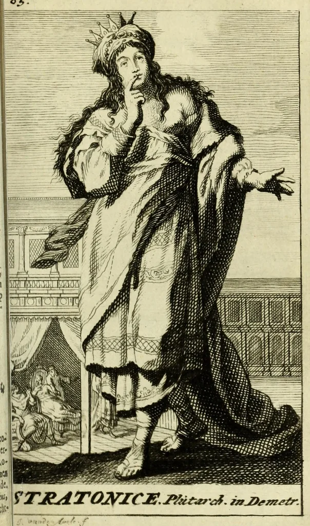 An illustration from Gallerye der uitmuntende vrouwen : of der zelver deugden en ondeugden, in byschriften en sneldichten, vertoond, met verklaaringen konstplaaten verrijkt, 1690, leaf 139