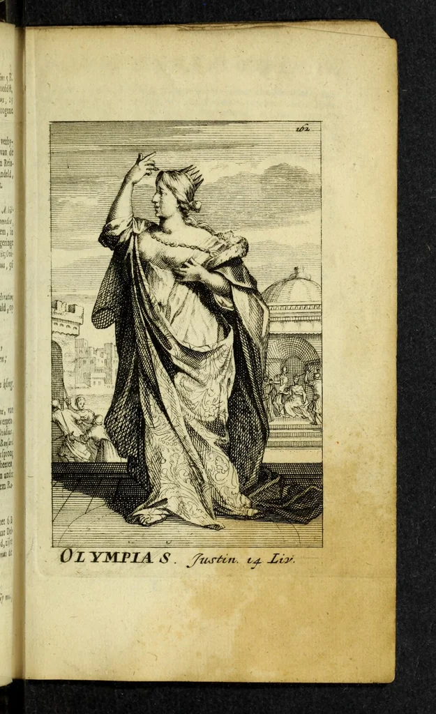 An illustration from Gallerye der uitmuntende vrouwen : of der zelver deugden en ondeugden, in byschriften en sneldichten, vertoond, met verklaaringen konstplaaten verrijkt, 1690, leaf 231