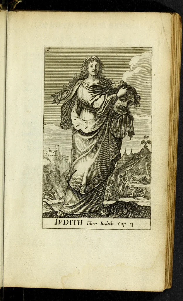 An illustration from Gallerye der uitmuntende vrouwen : of der zelver deugden en ondeugden, in byschriften en sneldichten, vertoond, met verklaaringen konstplaaten verrijkt, 1690, leaf 29