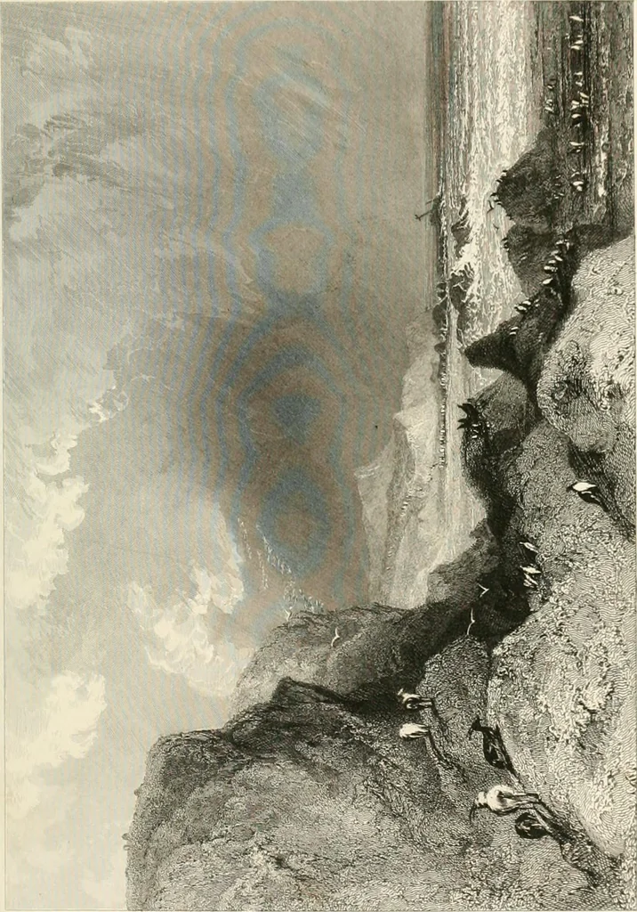 An illustration from The gallery of modern British artists; consisting of a series of engravings from works of the most eminent artists of the day, including Messrs. Turner, Roberts, Harding, Clennel, Dewint, Austin, Messrs. Stanfield, Bonnington, Prout, Cattermole, C. Fielding, Cox, &c. &c, 1834, leaf 143