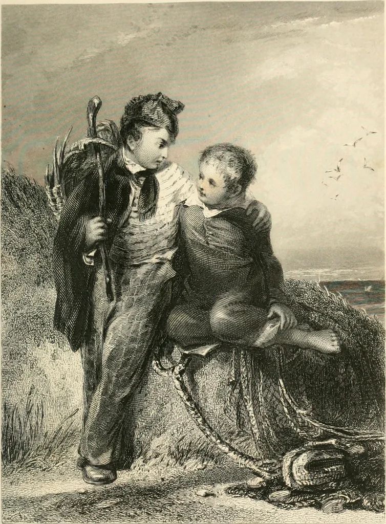 An illustration from The gallery of modern British artists; consisting of a series of engravings from works of the most eminent artists of the day, including Messrs. Turner, Roberts, Harding, Clennel, Dewint, Austin, Messrs. Stanfield, Bonnington, Prout, Cattermole, C. Fielding, Cox, &c. &c, 1834, leaf 157