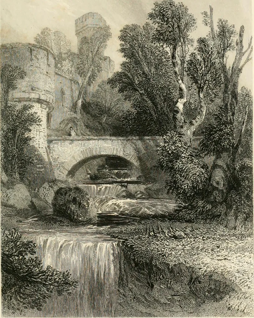 An illustration from The gallery of modern British artists; consisting of a series of engravings from works of the most eminent artists of the day, including Messrs. Turner, Roberts, Harding, Clennel, Dewint, Austin, Messrs. Stanfield, Bonnington, Prout, Cattermole, C. Fielding, Cox, &c. &c, 1834, leaf 21