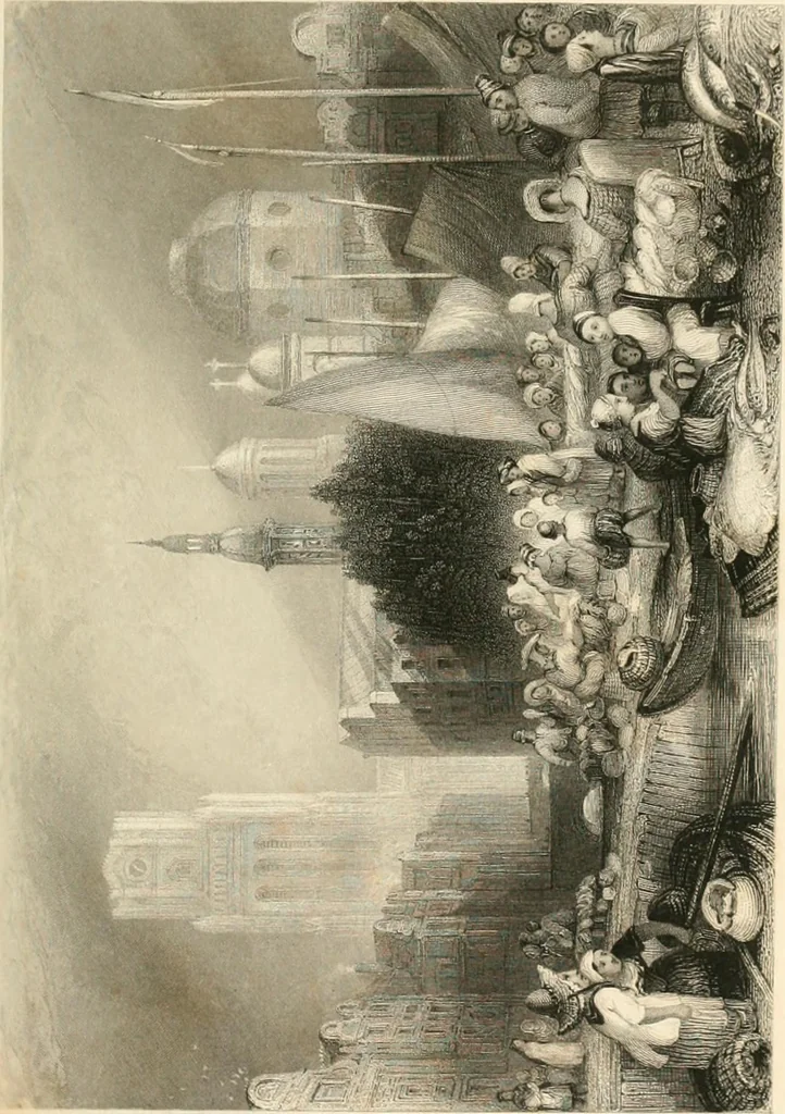 An illustration from The gallery of modern British artists; consisting of a series of engravings from works of the most eminent artists of the day, including Messrs. Turner, Roberts, Harding, Clennel, Dewint, Austin, Messrs. Stanfield, Bonnington, Prout, Cattermole, C. Fielding, Cox, &c. &c, 1834, leaf 229