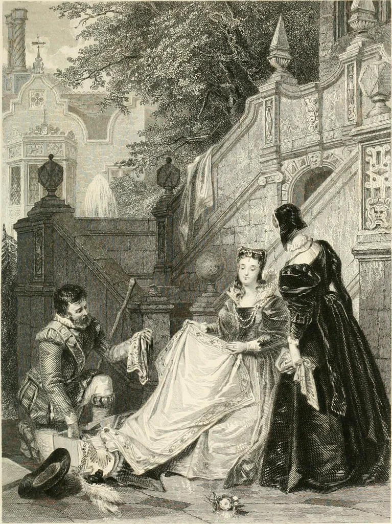 An illustration from The gallery of modern British artists; consisting of a series of engravings from works of the most eminent artists of the day, including Messrs. Turner, Roberts, Harding, Clennel, Dewint, Austin, Messrs. Stanfield, Bonnington, Prout, Cattermole, C. Fielding, Cox, &c. &c, 1834, leaf 43