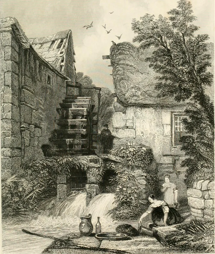 An illustration from The gallery of modern British artists; consisting of a series of engravings from works of the most eminent artists of the day, including Messrs. Turner, Roberts, Harding, Clennel, Dewint, Austin, Messrs. Stanfield, Bonnington, Prout, Cattermole, C. Fielding, Cox, &c. &c, 1834, leaf 49