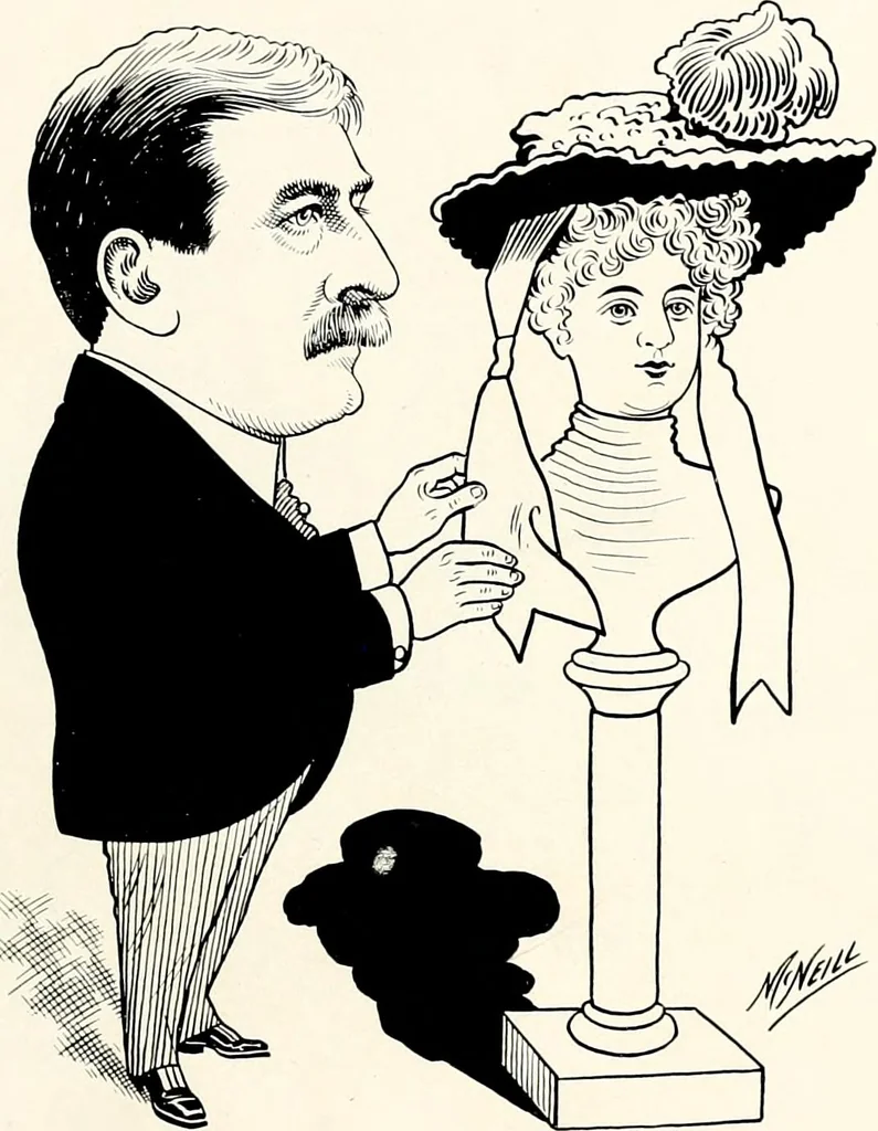 An illustration from A gallery of pen sketches in black and white of "Cincinnatians as we see 'em", 1905, leaf 10