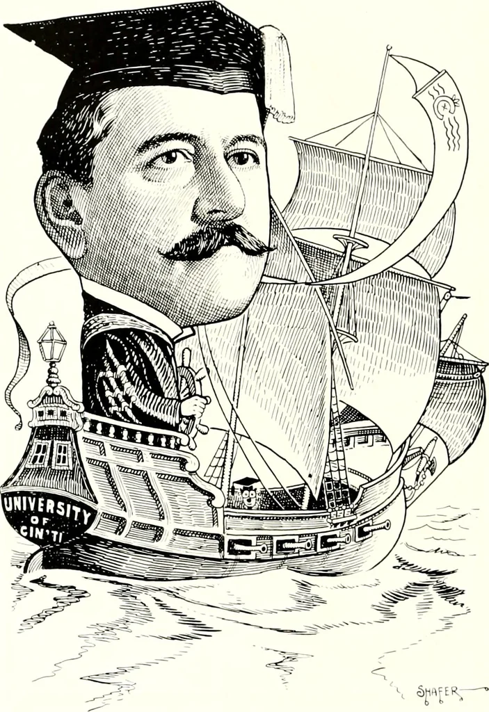 An illustration from A gallery of pen sketches in black and white of "Cincinnatians as we see 'em", 1905, leaf 101