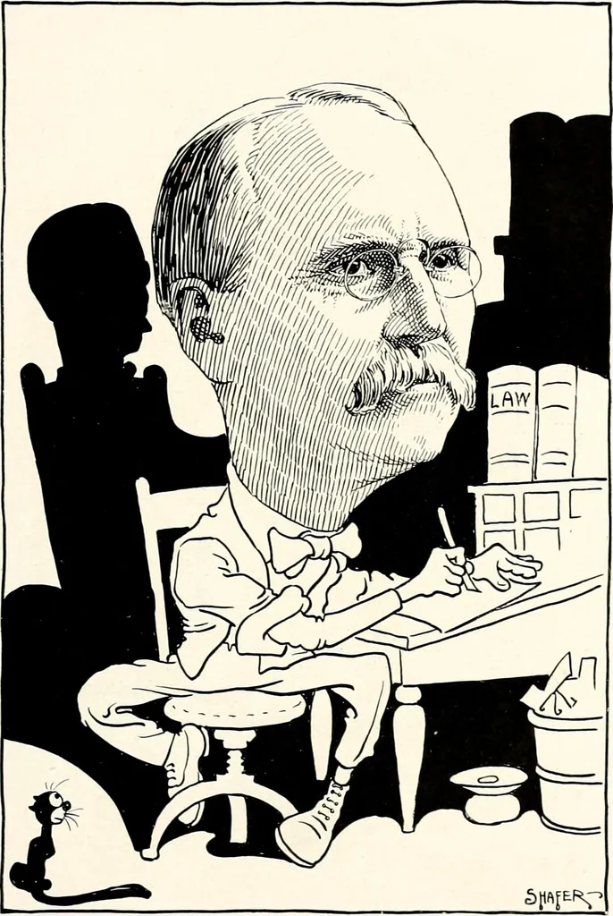 An illustration from A gallery of pen sketches in black and white of "Cincinnatians as we see 'em", 1905, leaf 106