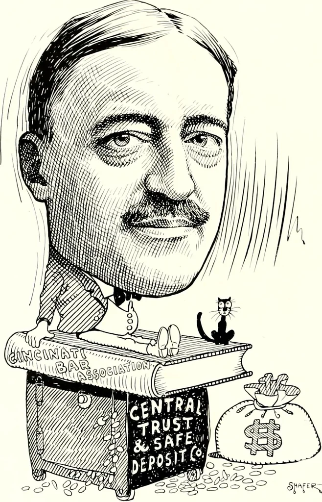 An illustration from A gallery of pen sketches in black and white of "Cincinnatians as we see 'em", 1905, leaf 107