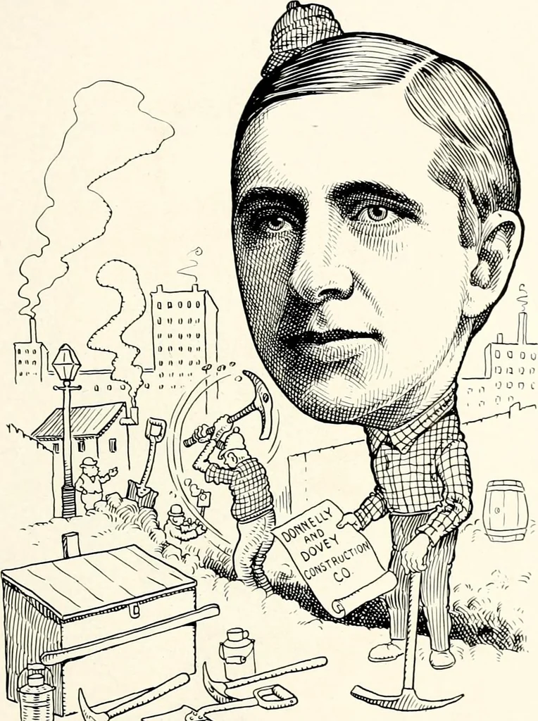 An illustration from A gallery of pen sketches in black and white of "Cincinnatians as we see 'em", 1905, leaf 108