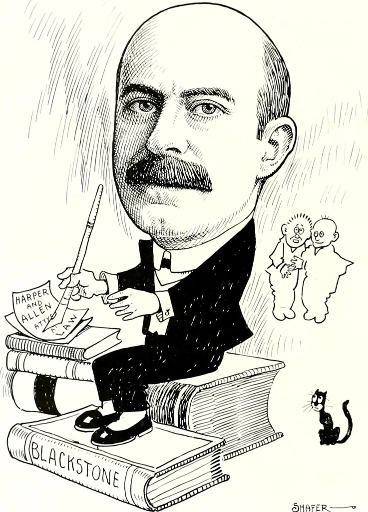 An illustration from A gallery of pen sketches in black and white of "Cincinnatians as we see 'em", 1905, leaf 11