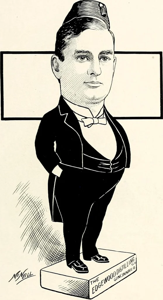 An illustration from A gallery of pen sketches in black and white of "Cincinnatians as we see 'em", 1905, leaf 110