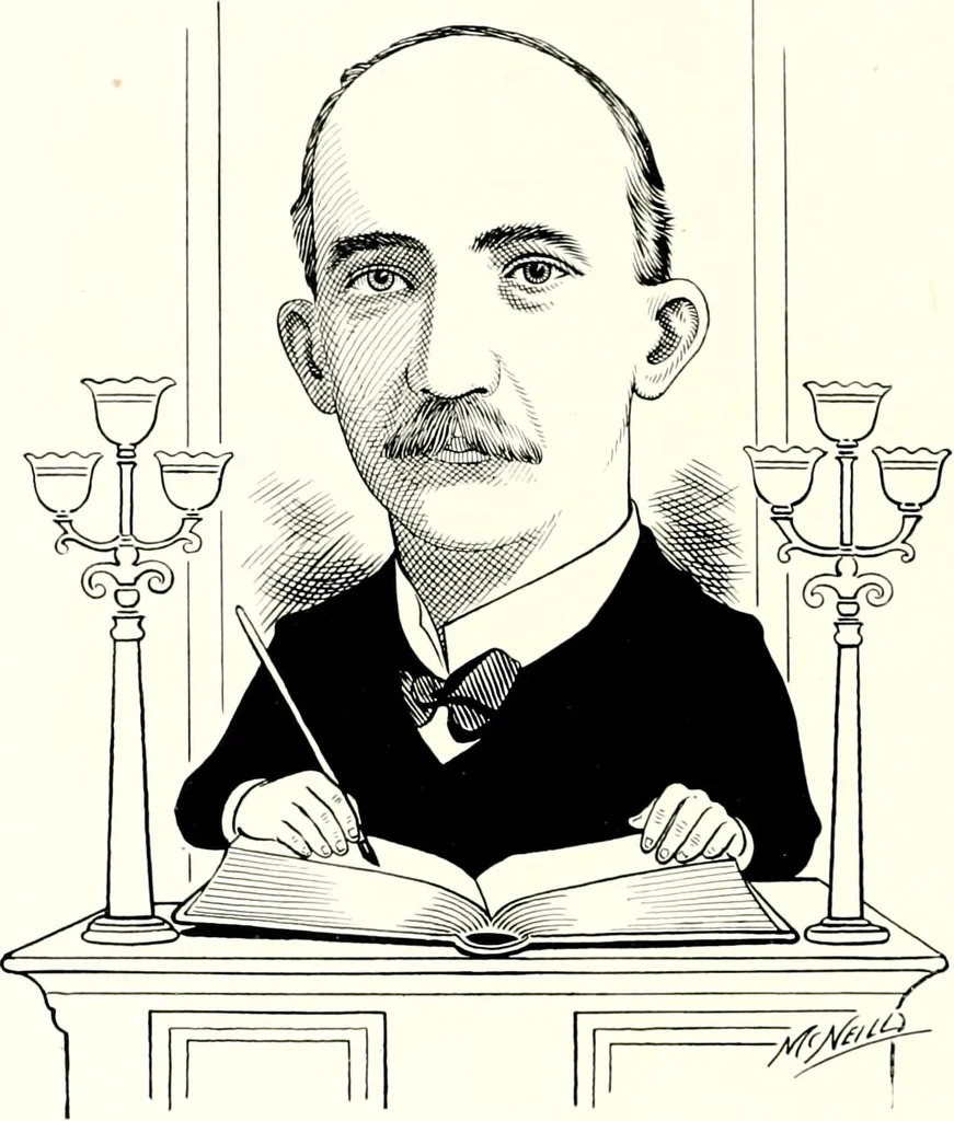 An illustration from A gallery of pen sketches in black and white of "Cincinnatians as we see 'em", 1905, leaf 111