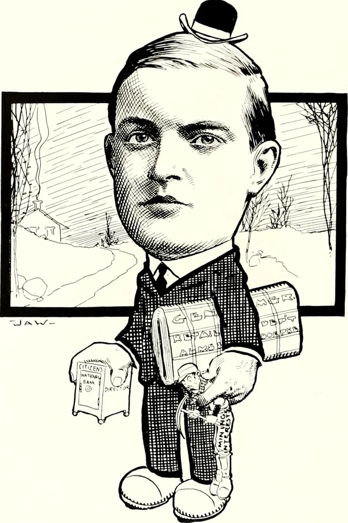 An illustration from A gallery of pen sketches in black and white of "Cincinnatians as we see 'em", 1905, leaf 119