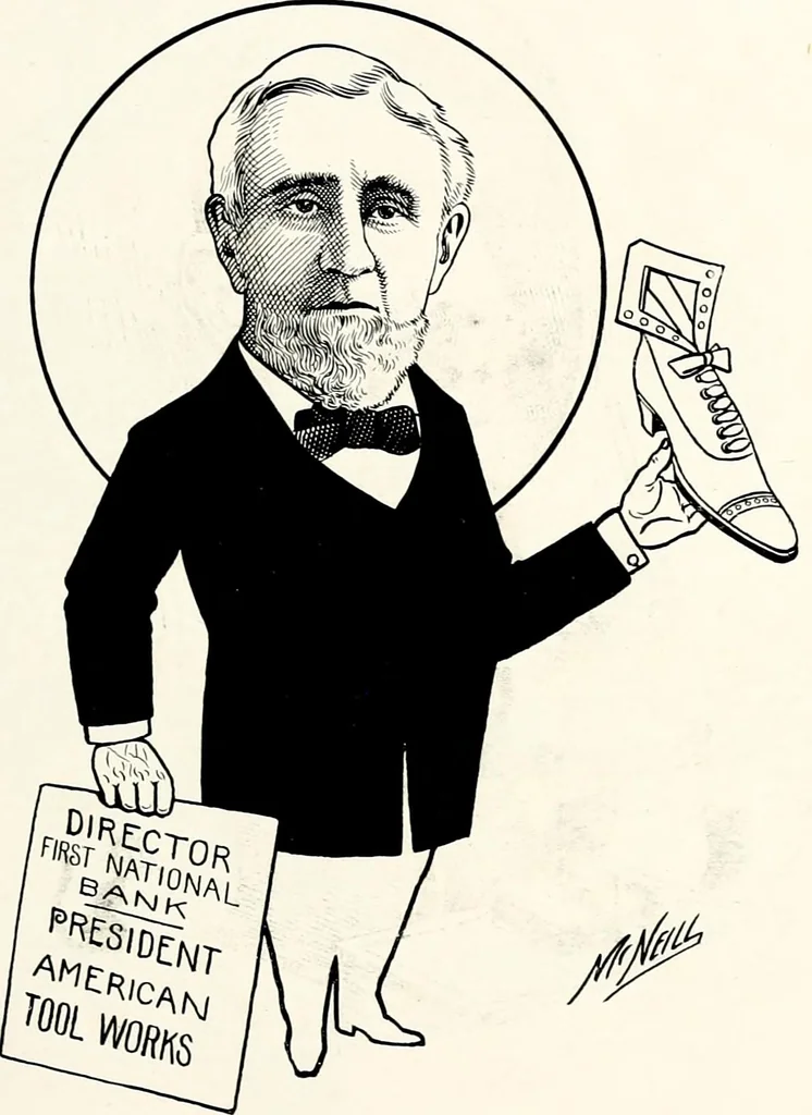 An illustration from A gallery of pen sketches in black and white of "Cincinnatians as we see 'em", 1905, leaf 12