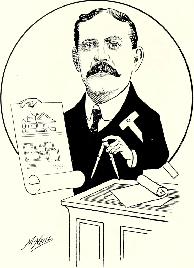 An illustration from A gallery of pen sketches in black and white of "Cincinnatians as we see 'em", 1905, leaf 125