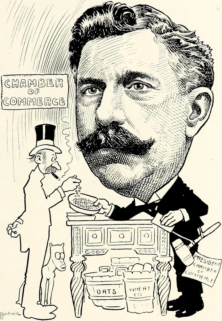 An illustration from A gallery of pen sketches in black and white of "Cincinnatians as we see 'em", 1905, leaf 130