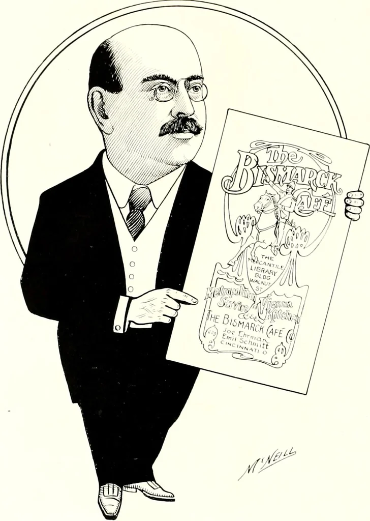 An illustration from A gallery of pen sketches in black and white of "Cincinnatians as we see 'em", 1905, leaf 137