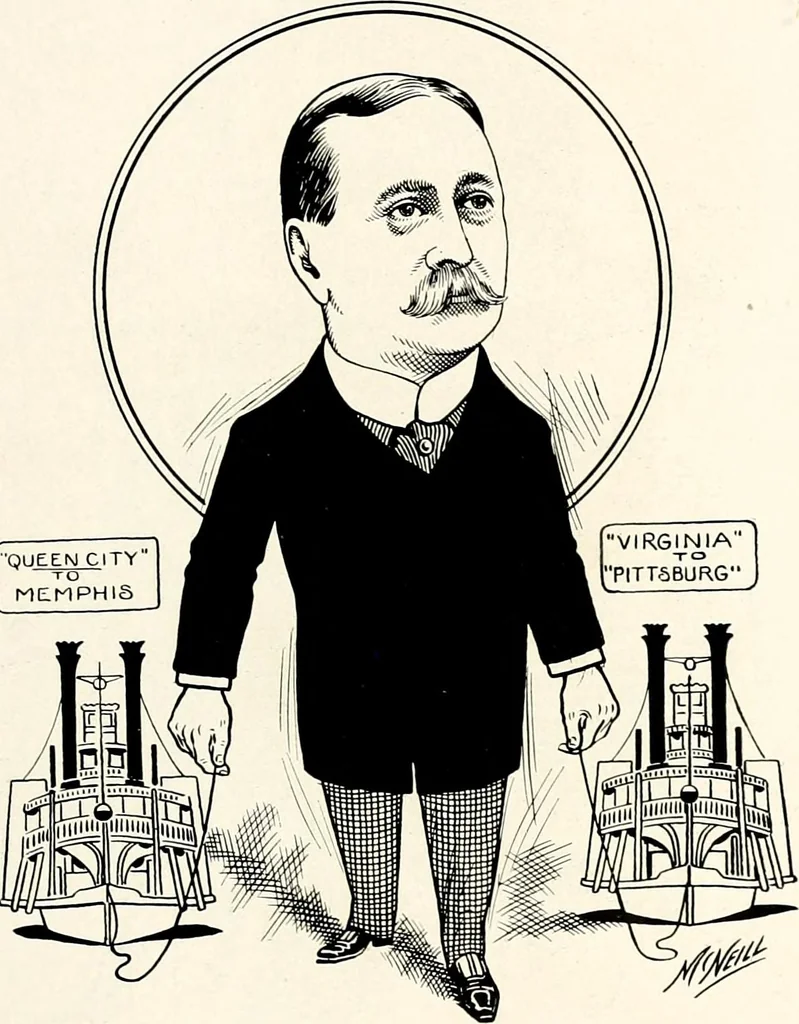 An illustration from A gallery of pen sketches in black and white of "Cincinnatians as we see 'em", 1905, leaf 140