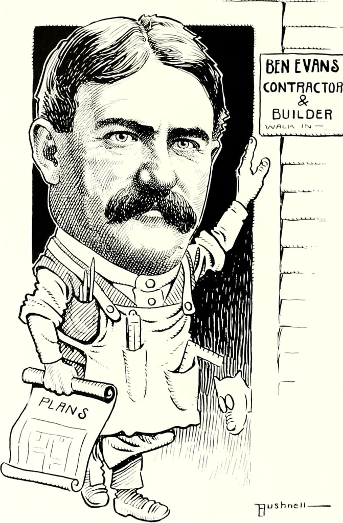 An illustration from A gallery of pen sketches in black and white of "Cincinnatians as we see 'em", 1905, leaf 143