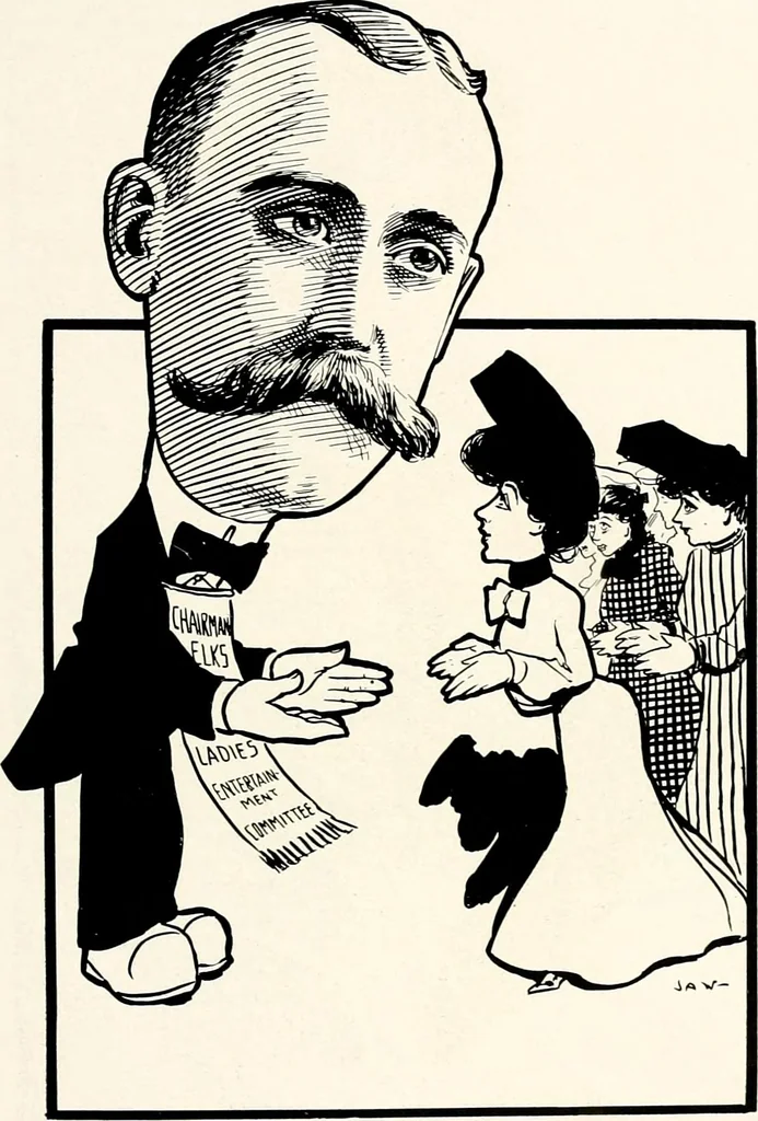 An illustration from A gallery of pen sketches in black and white of "Cincinnatians as we see 'em", 1905, leaf 146