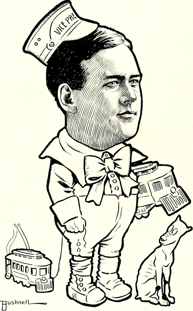 An illustration from A gallery of pen sketches in black and white of "Cincinnatians as we see 'em", 1905, leaf 151