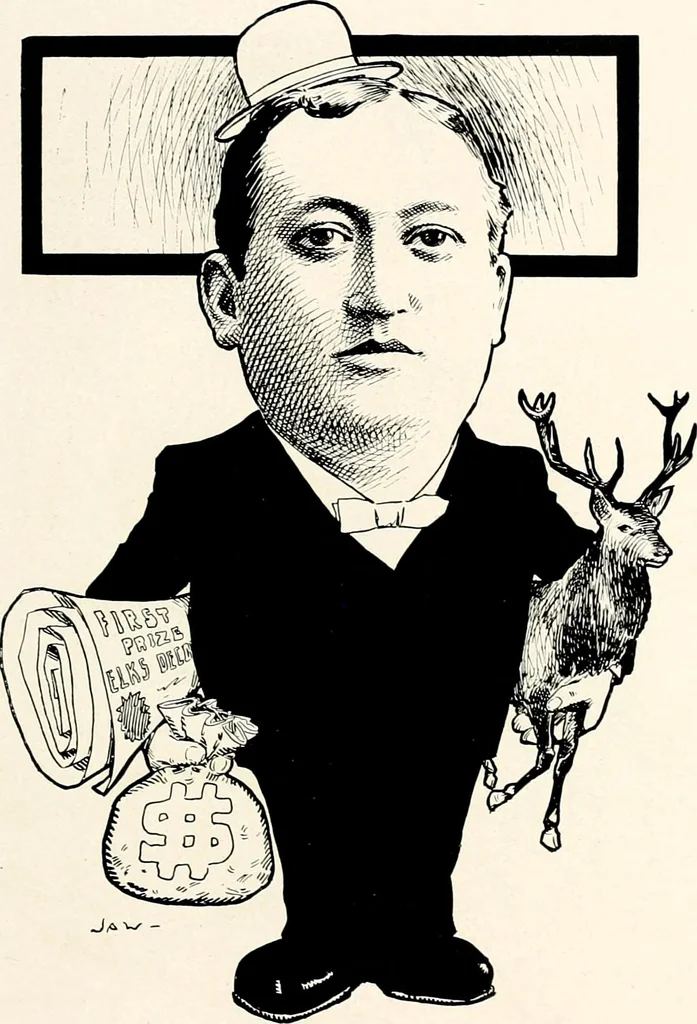 An illustration from A gallery of pen sketches in black and white of "Cincinnatians as we see 'em", 1905, leaf 154