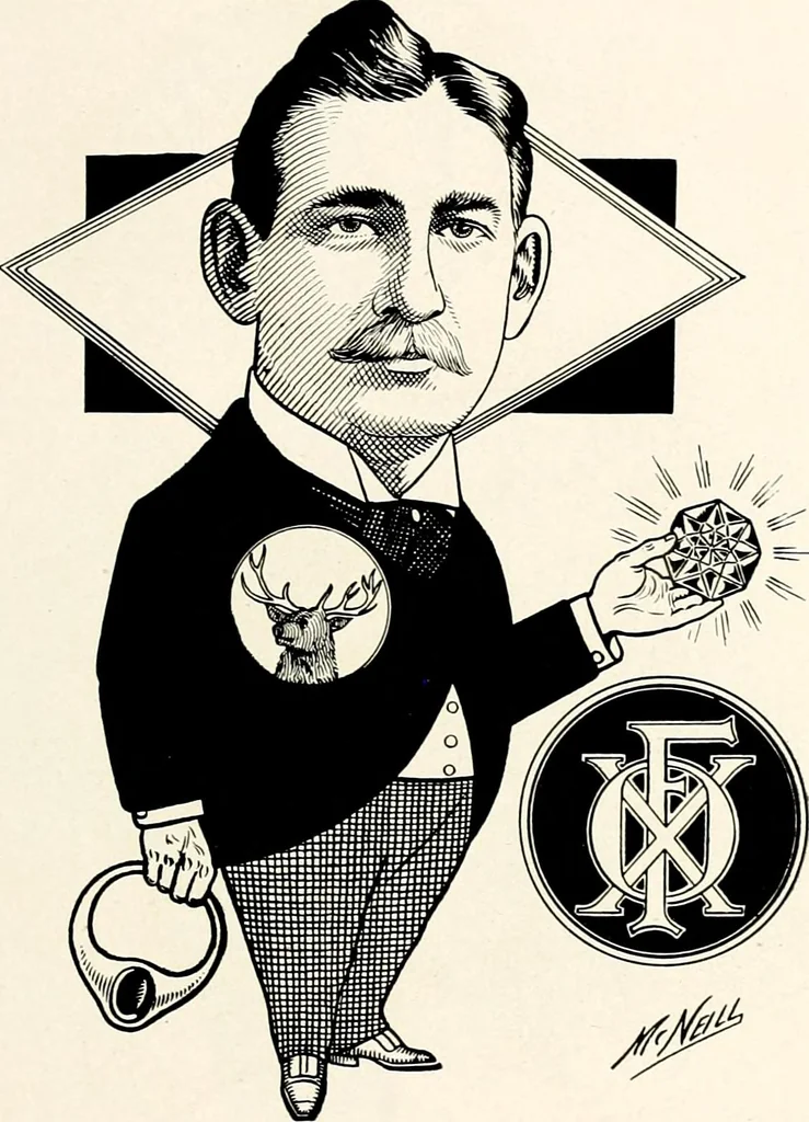 An illustration from A gallery of pen sketches in black and white of "Cincinnatians as we see 'em", 1905, leaf 156