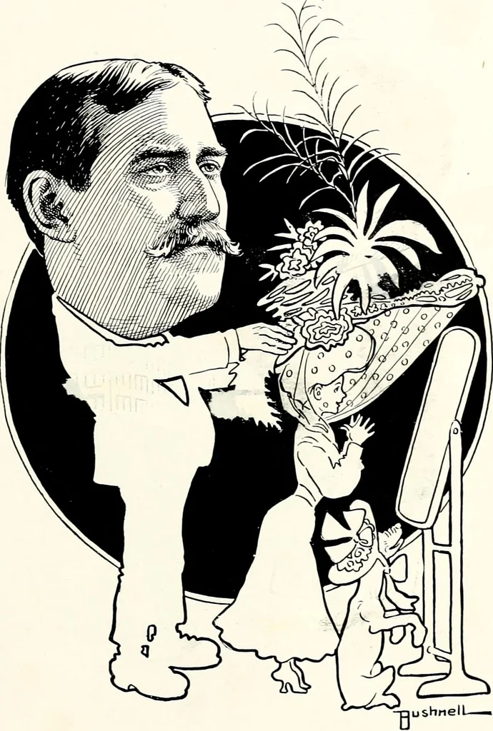 An illustration from A gallery of pen sketches in black and white of "Cincinnatians as we see 'em", 1905, leaf 16