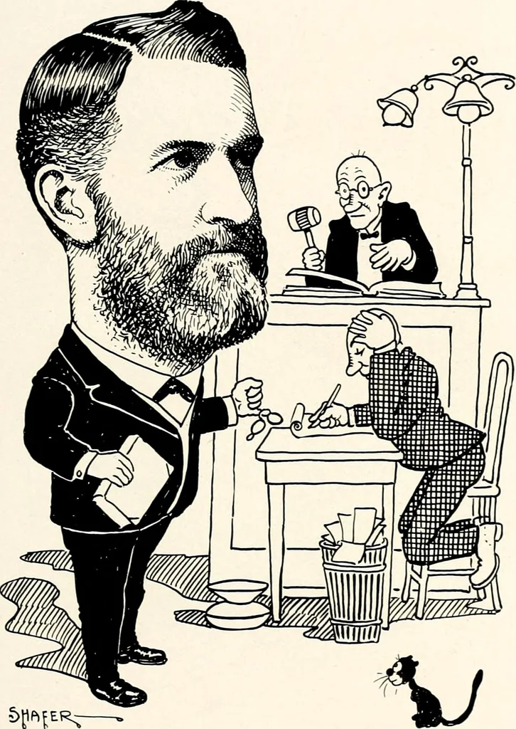An illustration from A gallery of pen sketches in black and white of "Cincinnatians as we see 'em", 1905, leaf 166