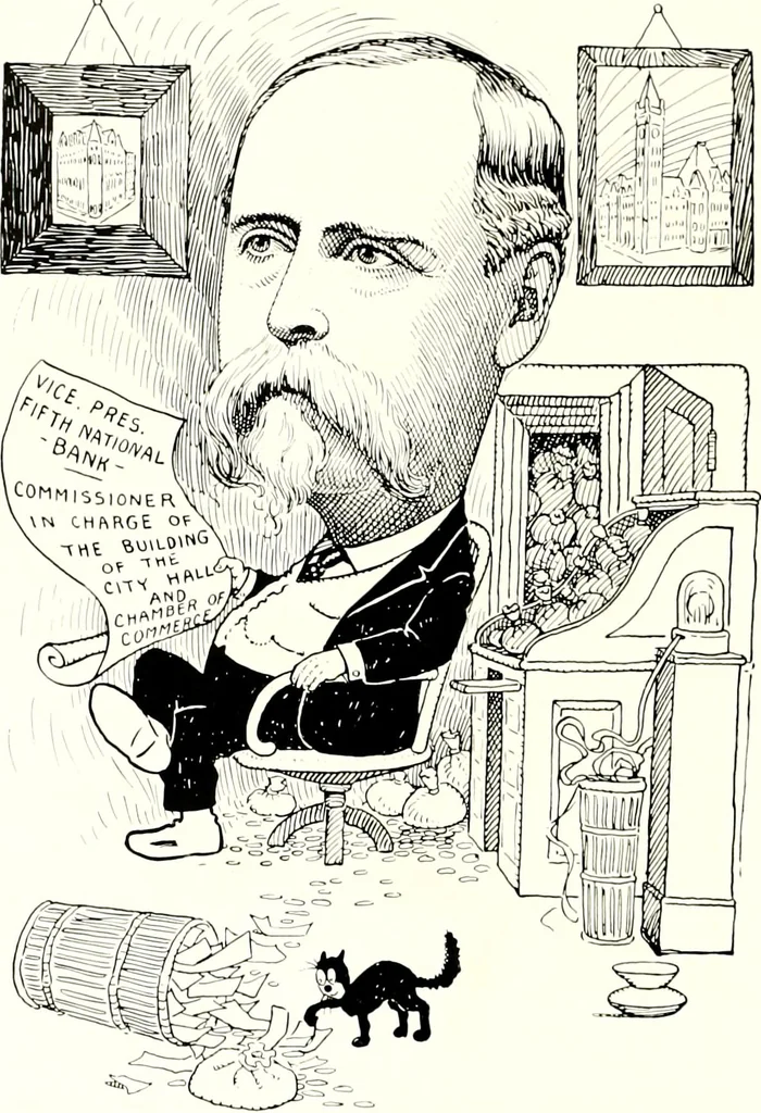 An illustration from A gallery of pen sketches in black and white of "Cincinnatians as we see 'em", 1905, leaf 177