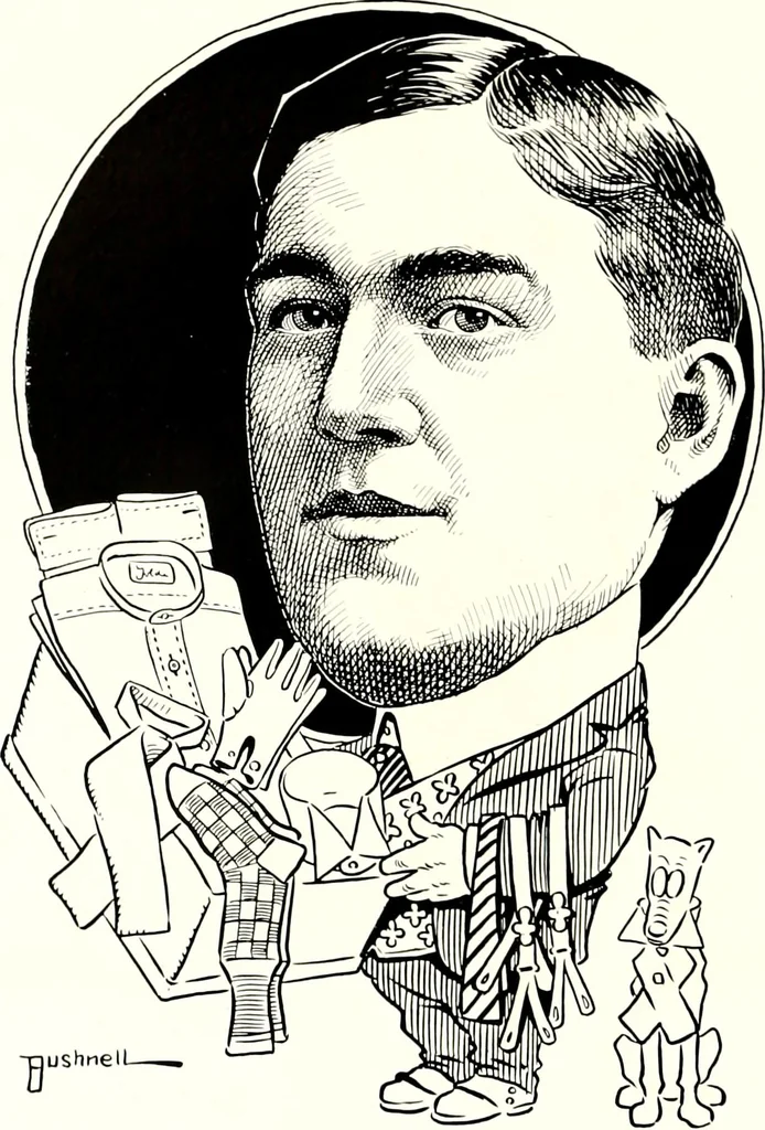 An illustration from A gallery of pen sketches in black and white of "Cincinnatians as we see 'em", 1905, leaf 179