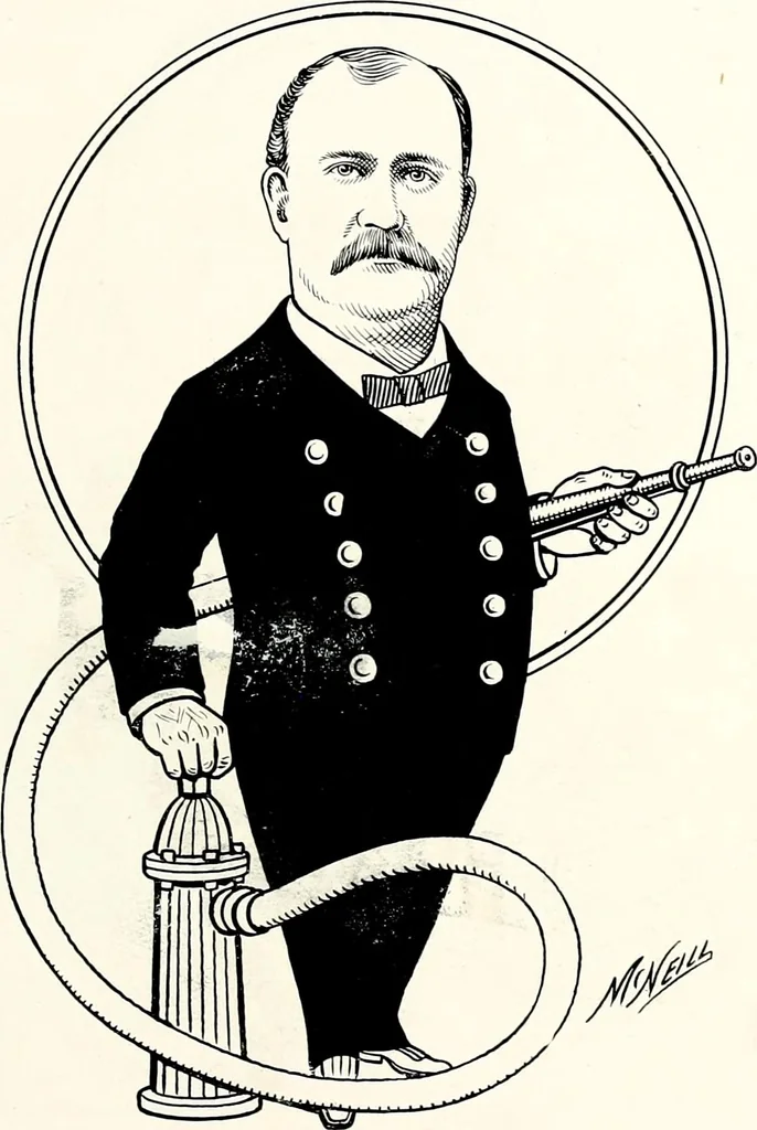 An illustration from A gallery of pen sketches in black and white of "Cincinnatians as we see 'em", 1905, leaf 18