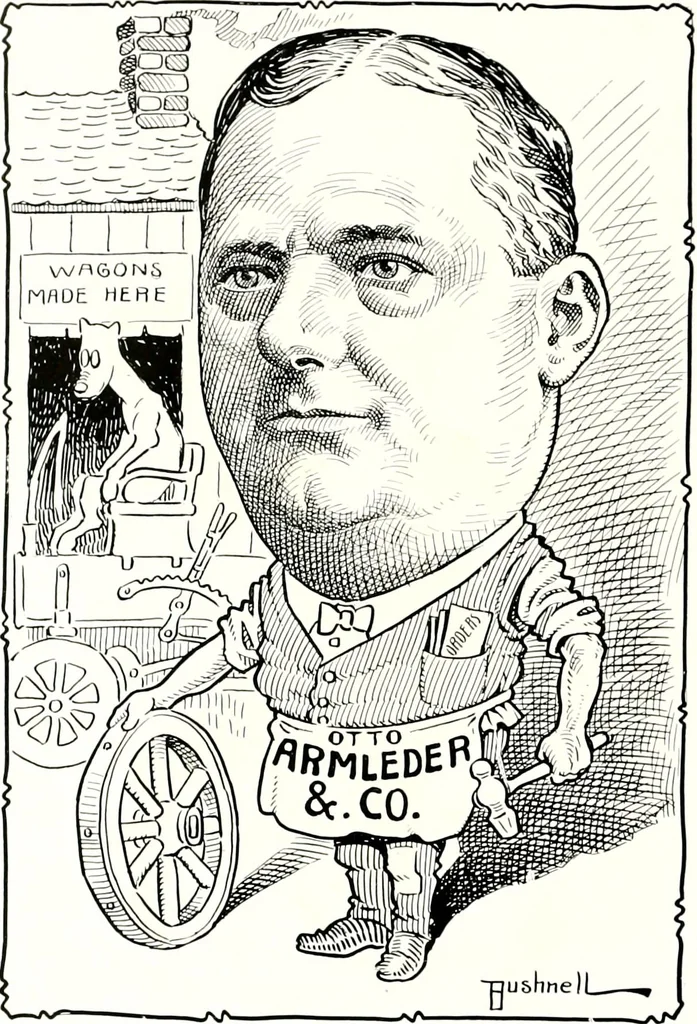 An illustration from A gallery of pen sketches in black and white of "Cincinnatians as we see 'em", 1905, leaf 19