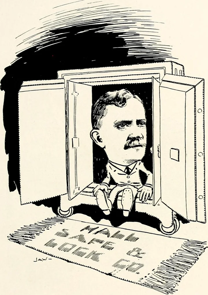An illustration from A gallery of pen sketches in black and white of "Cincinnatians as we see 'em", 1905, leaf 196