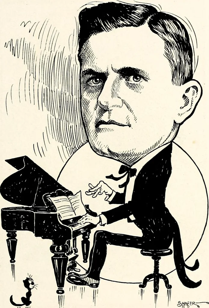 An illustration from A gallery of pen sketches in black and white of "Cincinnatians as we see 'em", 1905, leaf 200