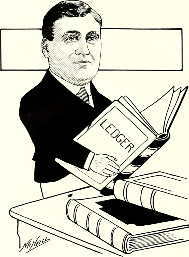 An illustration from A gallery of pen sketches in black and white of "Cincinnatians as we see 'em", 1905, leaf 201