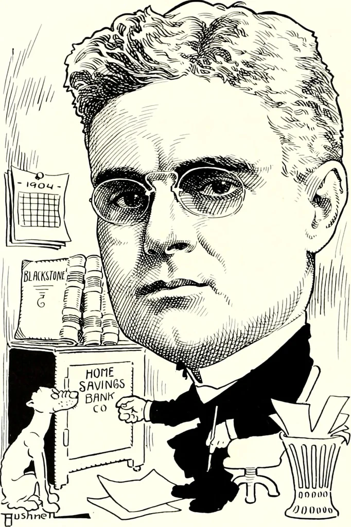 An illustration from A gallery of pen sketches in black and white of "Cincinnatians as we see 'em", 1905, leaf 203