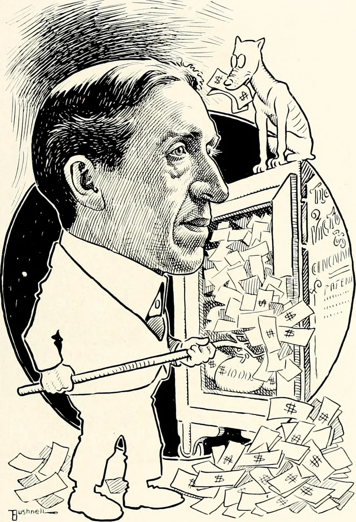 An illustration from A gallery of pen sketches in black and white of "Cincinnatians as we see 'em", 1905, leaf 208